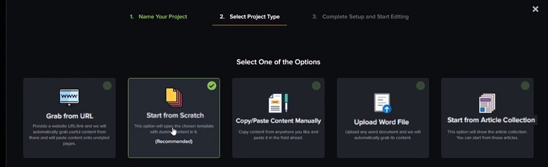 Automatic Content Generation Engine - Options In Sqribble Software